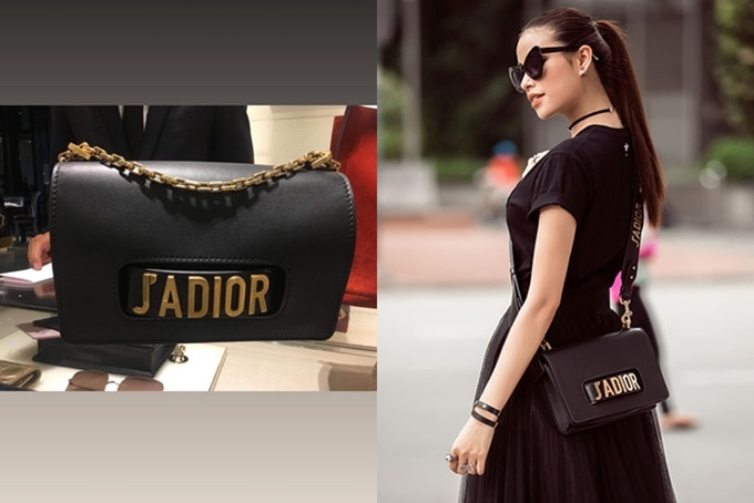 Dior Jadior ra mắt từ mùa xuân 2017 nhanh chóng chiếm được tình cảm của các tín đồ thời trang bởi thiết kế đẹp, đơn giản nhưng tiện dụng, Phạm Hương từng sử dụng item đình đám này khi đi ghi hình chương trình The Look 2017.