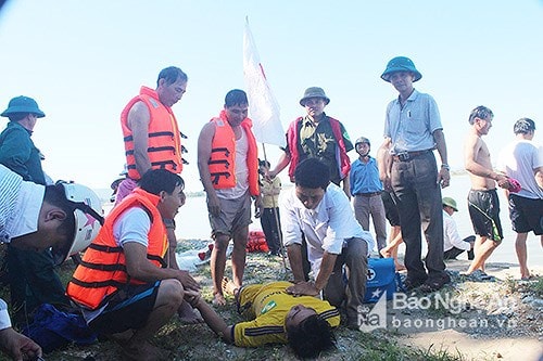 Diễn tập phòng chống thiên tai và Tìm kiểm cứu nạn tại Hưng Nguyên. Ảnh: Tư liệu