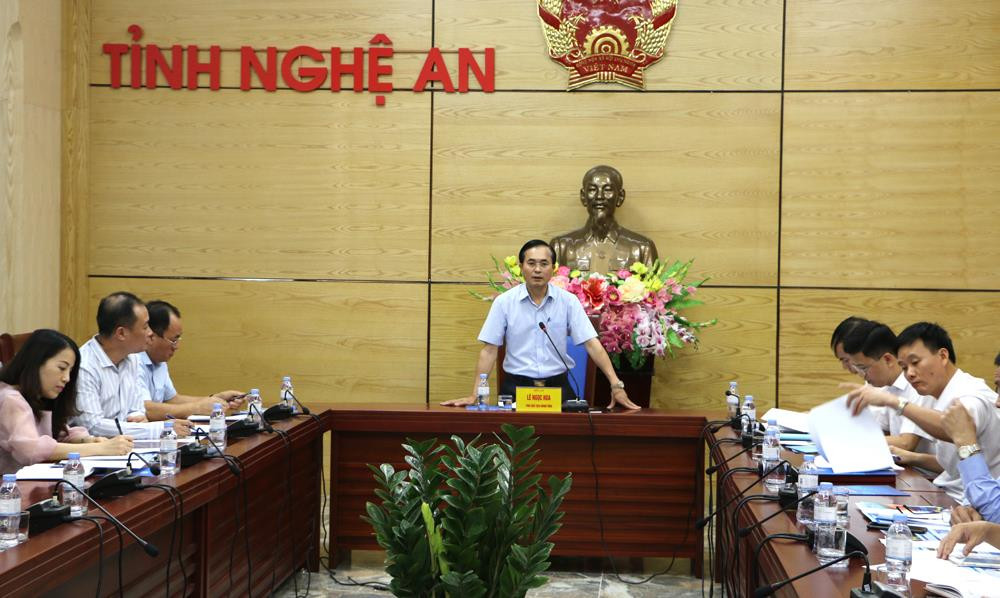 Đồng chí Lê Ngọc Hoa- Phó Chủ tịch UBND tỉnh kết luận nội dung buổi làm việc. Ảnh: Nguyễn Hải