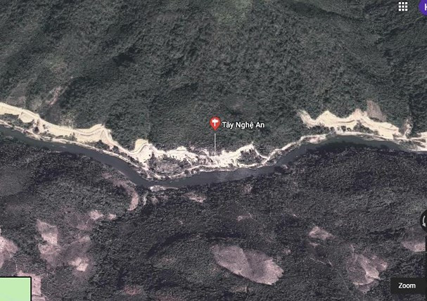 Khu vực biên giới Tây Nghệ An. Ảnh: Google Maps