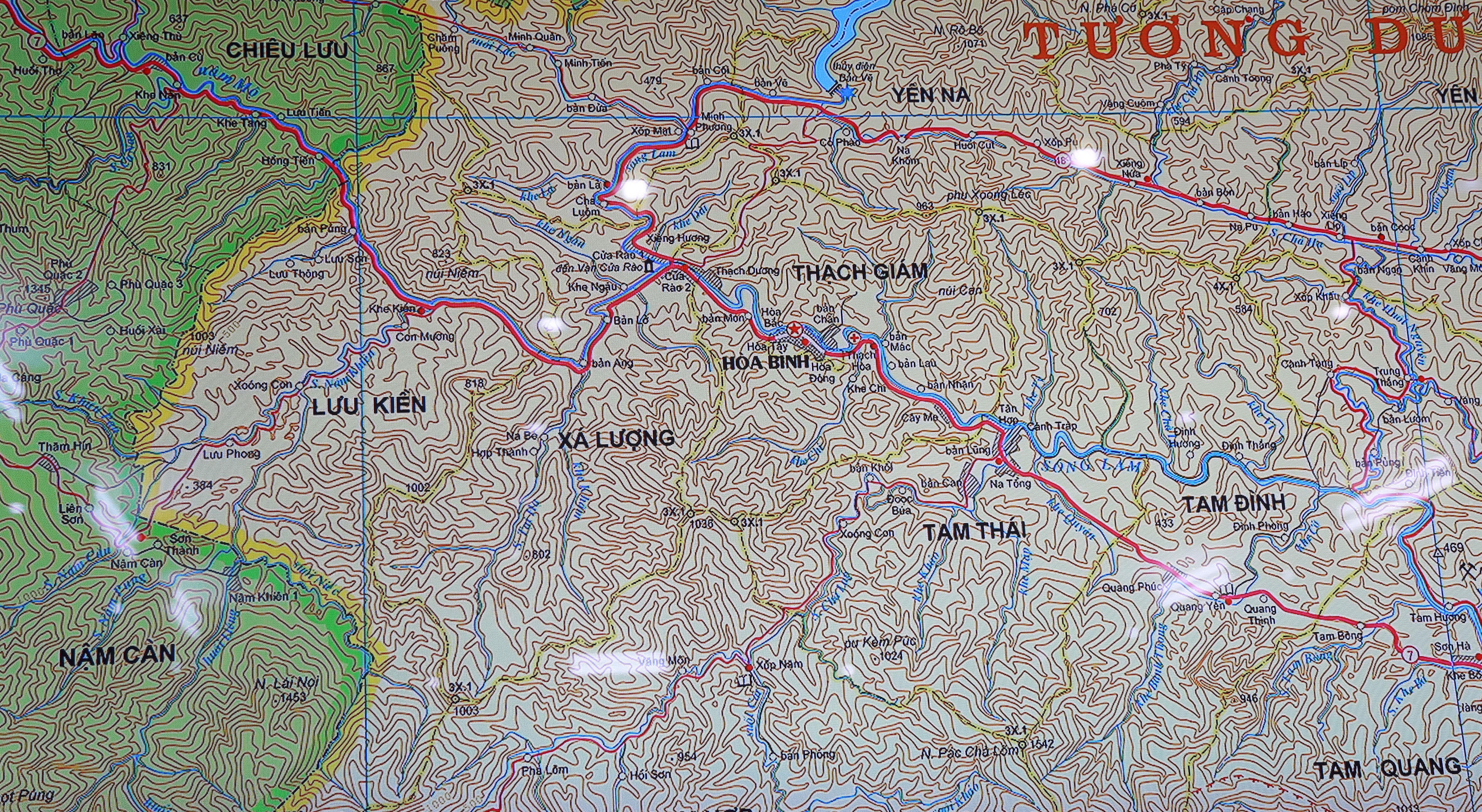 Bản đồ hành chính các xã thuộc huyện Tương Dương sẽ sáp nhập.