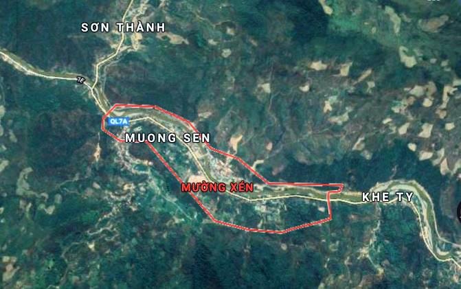 Thị trấn Mường Xén, Kỳ Sơn (Nghệ An) Minh họa Google Maps
