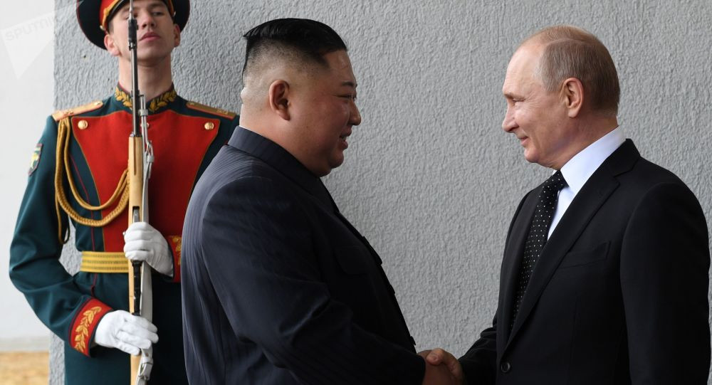 Nhà lãnh đạo Triều Tiên Kim Jong-un và Tổng thống Nga Vladimir Putin. Ảnh: Sputnik 