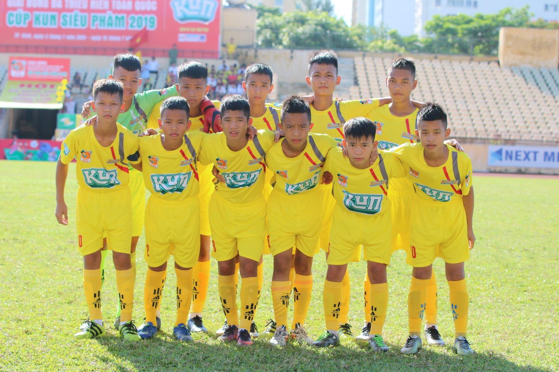 Đội U13 SLF Thành Vinh với là nòng cốt U12 SLNA. Ảnh: SLNA FC