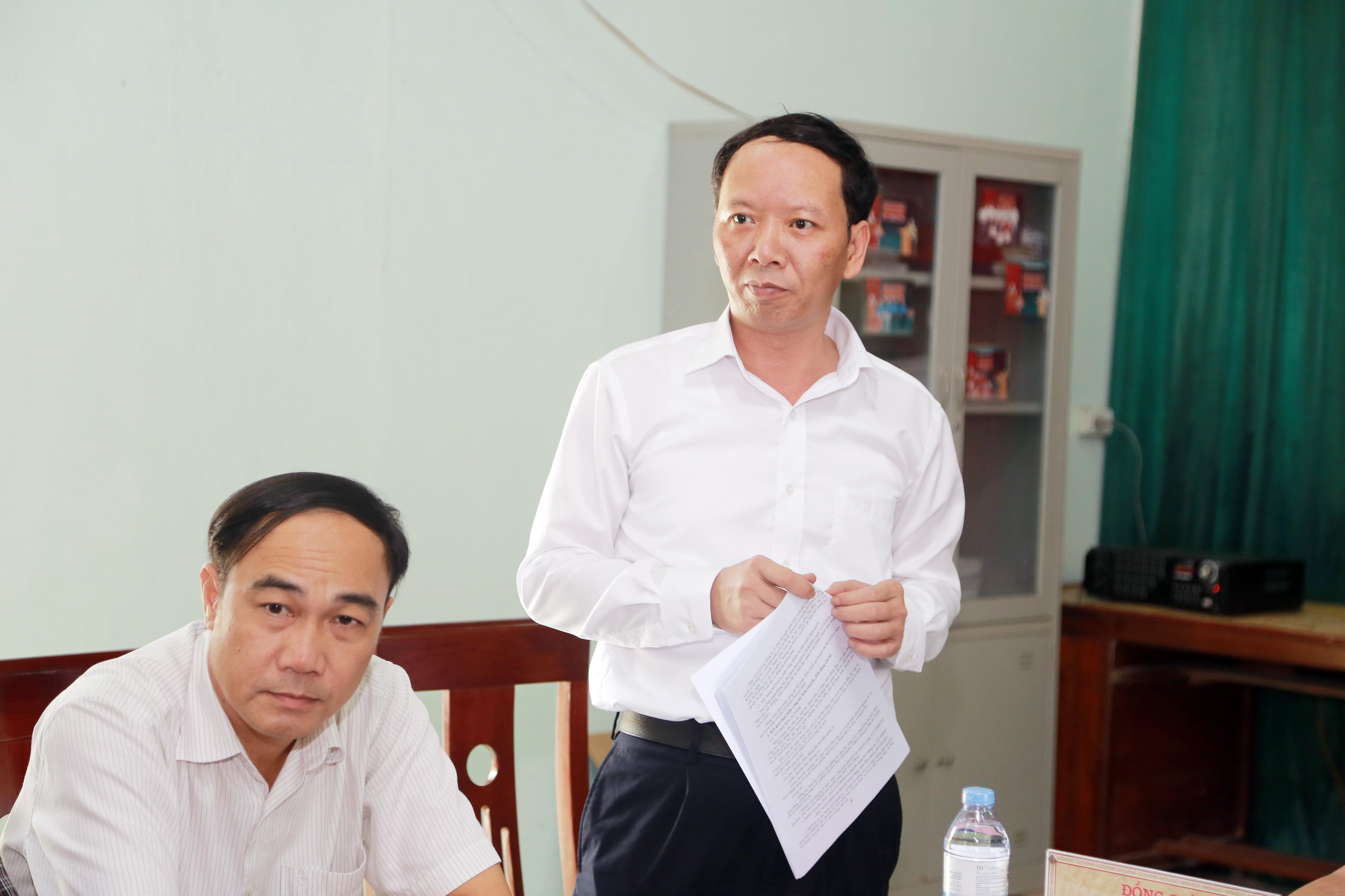 Đồng chí Bùi Thanh An - Ủy viên BTV, Chủ nhiệm UBKT Tỉnh ủy phát biểu tại buổi làm việc. Ảnh: Đào Tuấn 