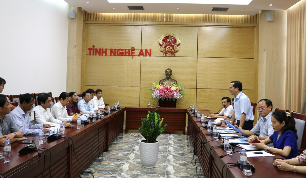 Toàn cảnh buổi tiếp và làm việc của UBND tỉnh Nghệ An với Hiệp Hội doanh nghiệp TP Hồ Chí Minh. Ảnh: Nguyễn Hải