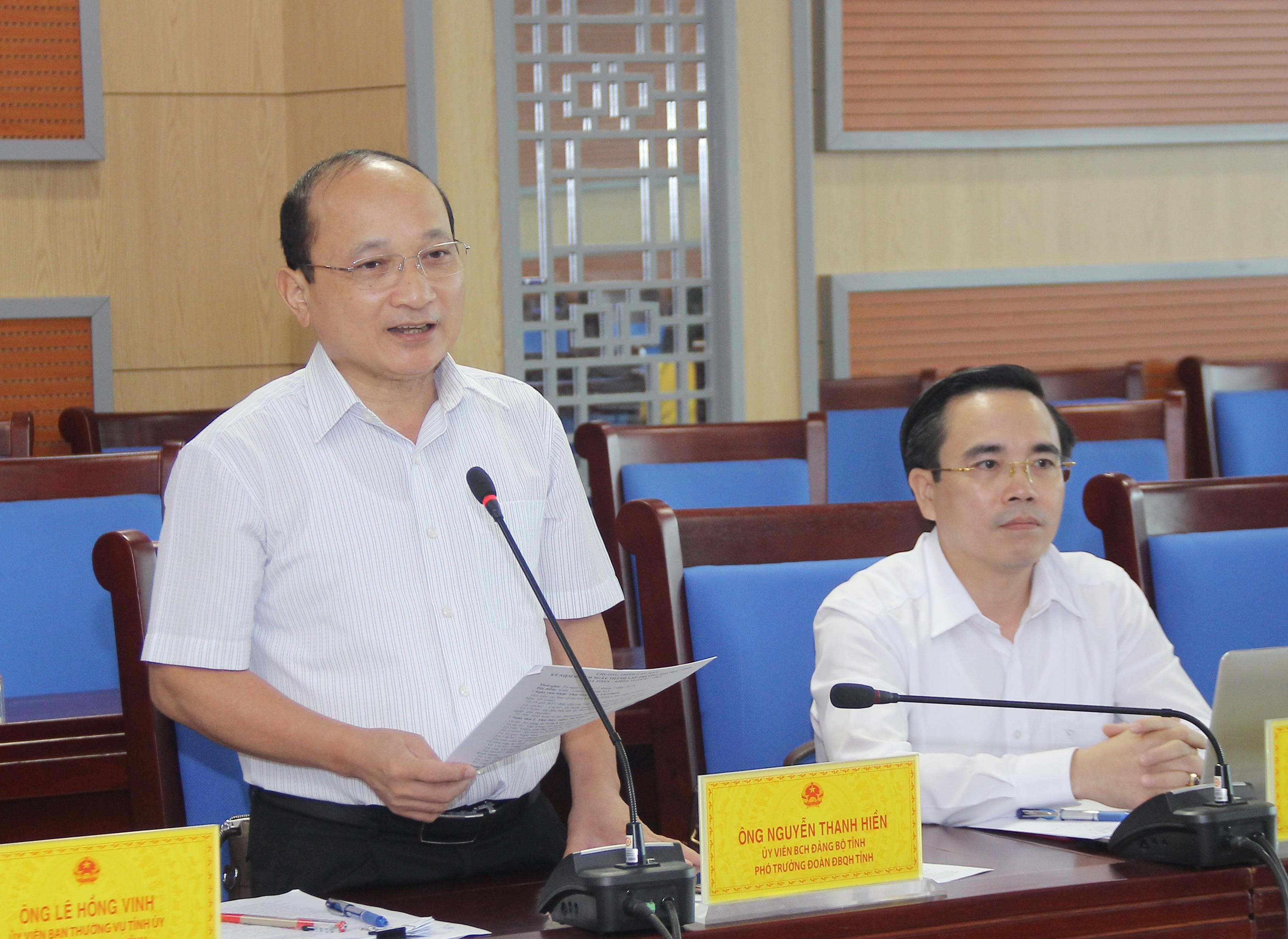 Phó trưởng đoàn ĐBQH tỉnh Nguyễn Thanh Hiền cho rằng, 3 cơ quan cần đổi mới hoạt động tiếp xúc cử tri. Ảnh: Mai Hoa