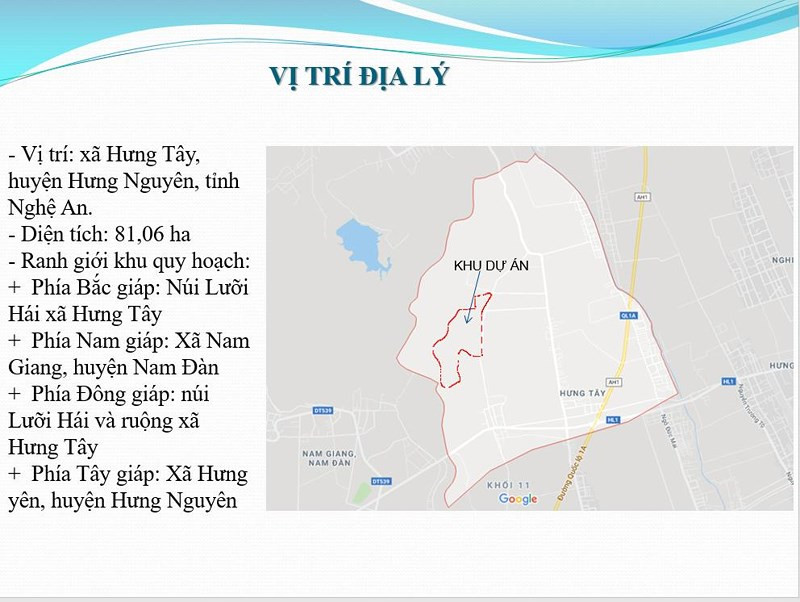 Vị trí quy hoạch Công viên nghĩa trang sinh thái Vĩnh Hằng ở xã Hưng Tây (Hưng Nguyên). Ảnh: Tư liệu