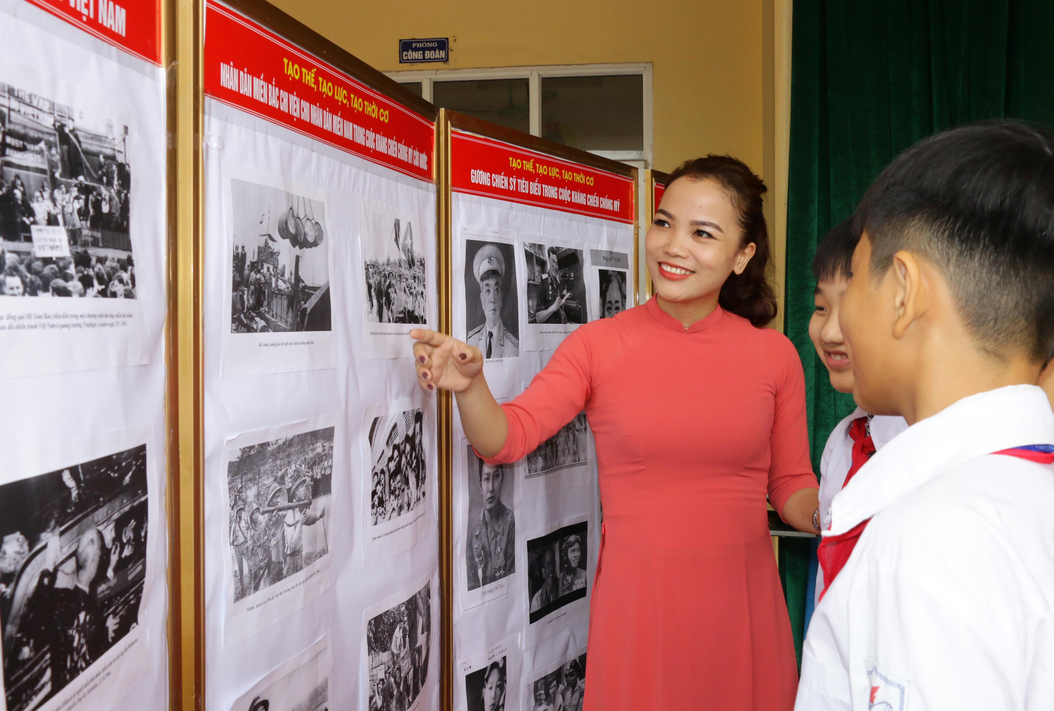 Giáo dục lý tưởng sống cho học sinh thông qua các bài học lịch sử ở Trường THCS Kim Liên - Nam Đàn. Ảnh: Mỹ Hà