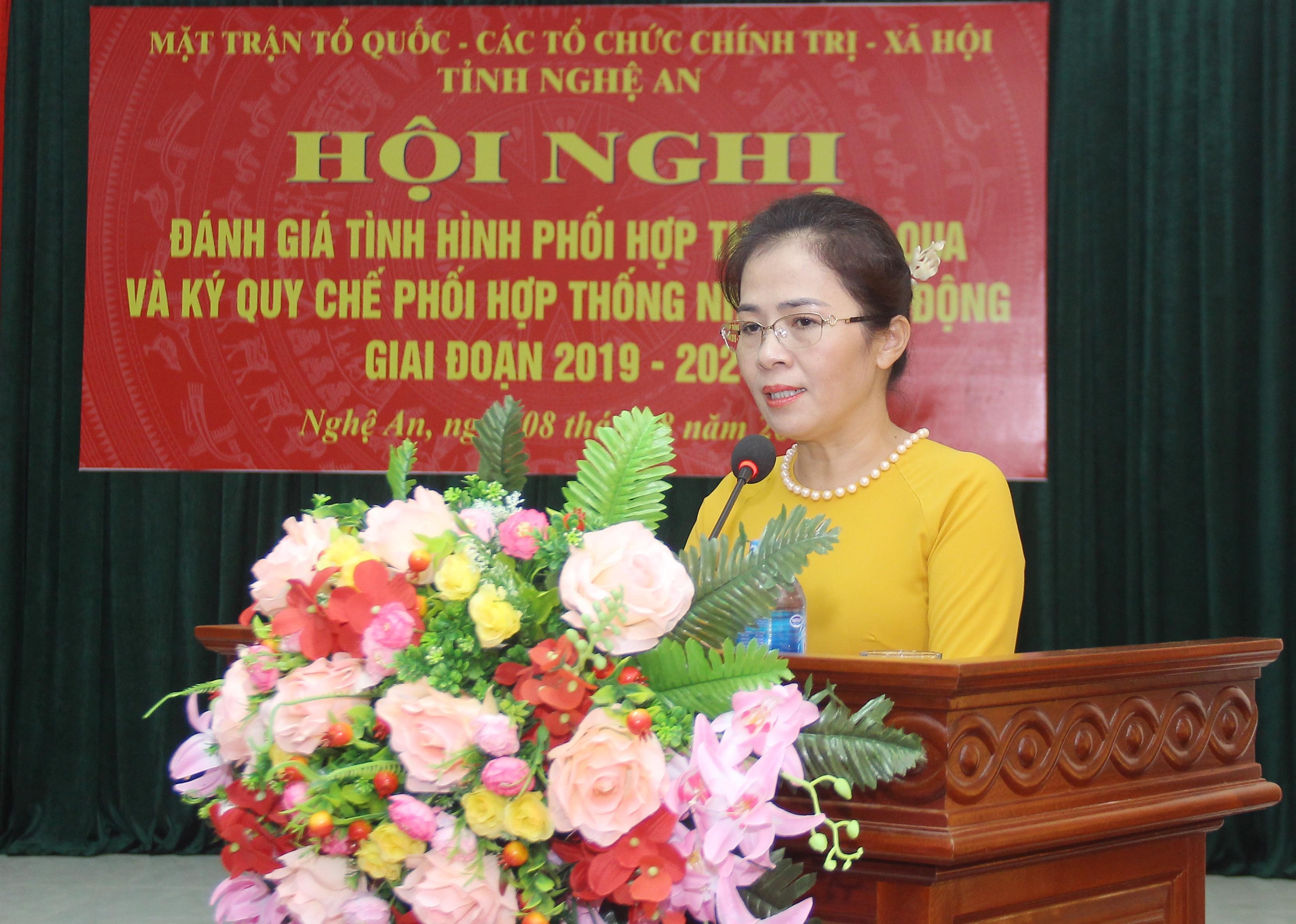 Đồng chí Võ Thị Minh Sinh - Ủy viên Ban Thường vụ Tỉnh ủy, Chủ tịch Ủy ban MTTQ tỉnh, cho rằng