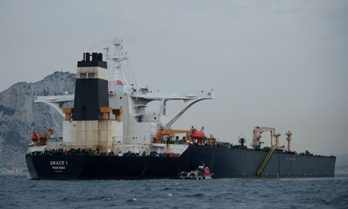 Tàu Grace 1 ngoài khơi Gibraltar ngày 6/7. Ảnh: AFP.
