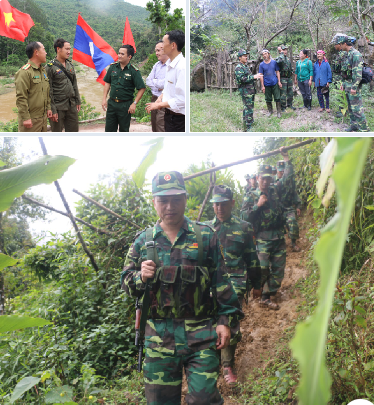 Bộ đội Biên phòng thực hiện công tác đối ngoại nhân dân và tuần tra bảo vệ biên giới. Ảnh: Hoài Thu