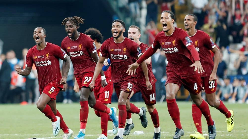 Liverpool giành Siêu cup châu Âu sau khi đánh bại Chelsea trên chấm luân lưu. Ảnh: Getty