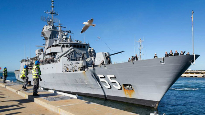 Tàu hộ tống HMAS Ballarat của hải quân Úc, từng tham gia chiến dịch chống cướp biển tại Trung Đông /// Bộ Quốc phòng Úc