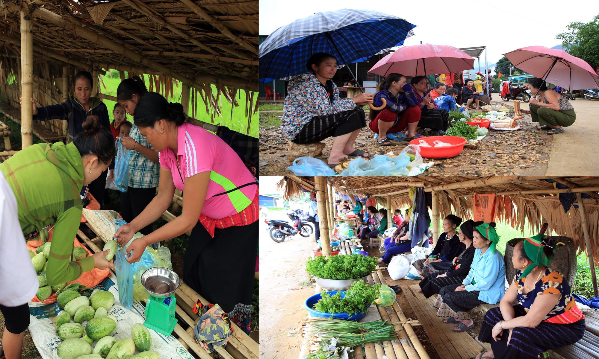 Điều đặc biệt là ở chợ người ta không quan đặt nặng chuyện mua đi bán lại. Những phụ nữ lúc nông nhàn có thể mang theo bó rau, con cá, con gà, củ khoai đến ngồi gặp mặt nhau chuyện trò trong lúc nông nhàn.