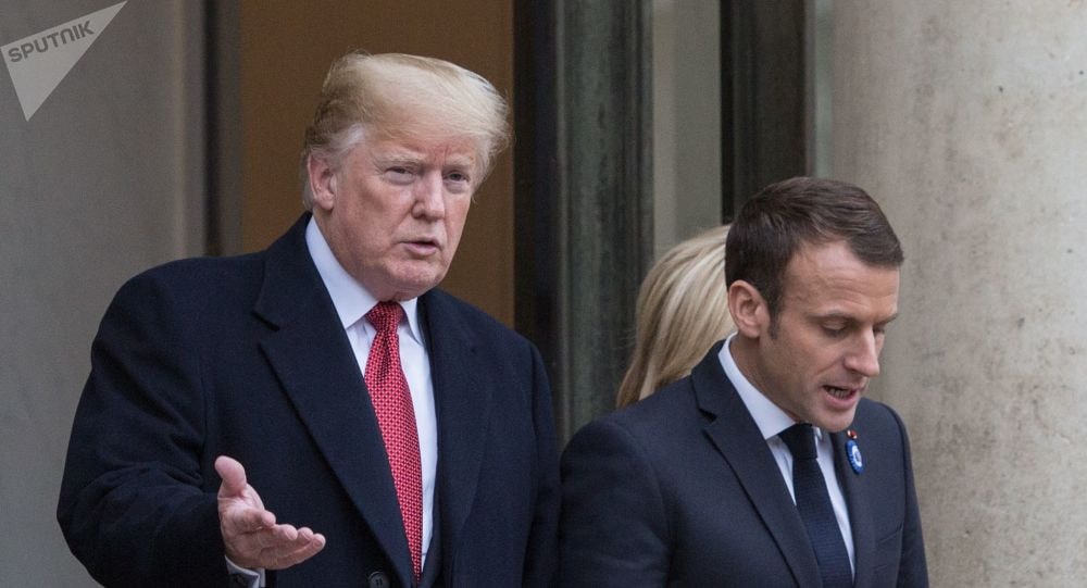 Tổng thống Mỹ Donald Trump và người đồng cấp Pháp Emmanuel Macron đồng ý rằng họ muốn mời Nga tham dự Hội nghị thượng đỉnh G7 vào năm sau. Ảnh: Sputnik