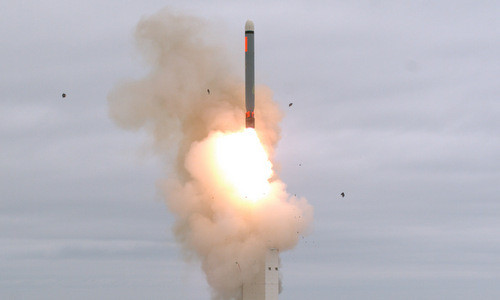 Tên lửa hành trình Mỹ bắn thử hôm 18/8. Ảnh: Bộ Quốc phòng Mỹ.