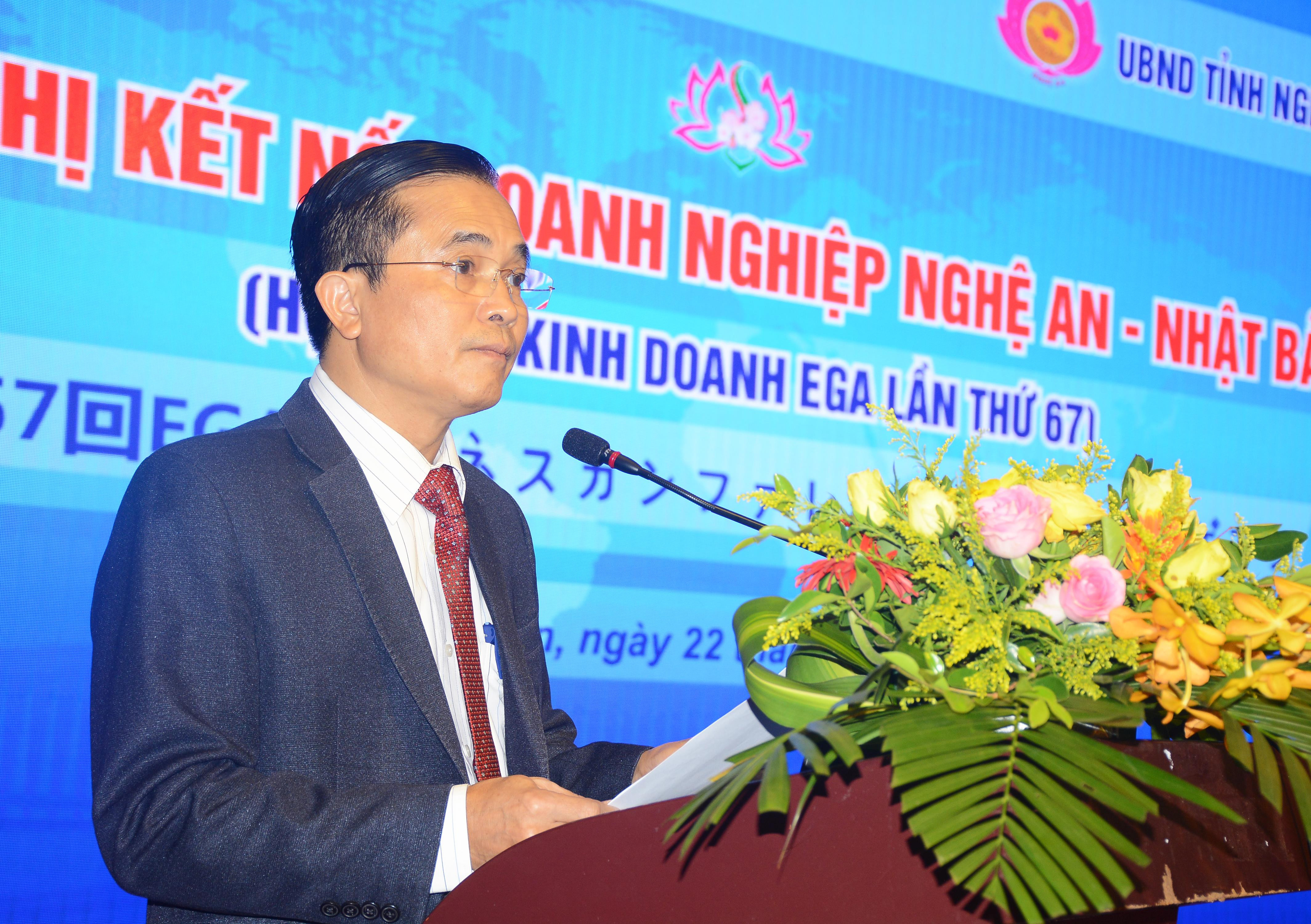 Phó Chủ tịch UBND tỉnh Lê Ngọc Hoa phát biểu khai mạc hội nghị. Ảnh: Thu Giang