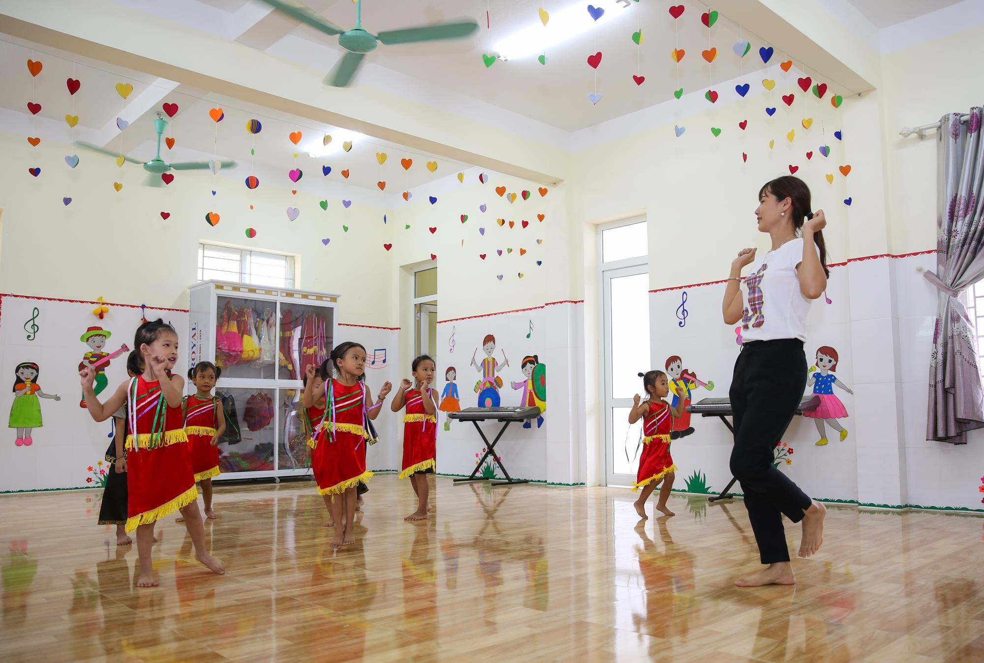 Giờ học của học sinh Trường Mầm non Bắc Sơn (Quỳ Hợp).