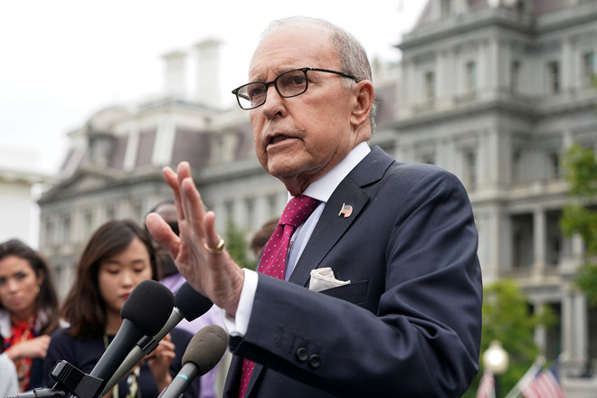 Cố vấn kinh tế Nhà Trắng Larry Kudlow phát biểu với báo chí ngày 6.9 /// Reuters