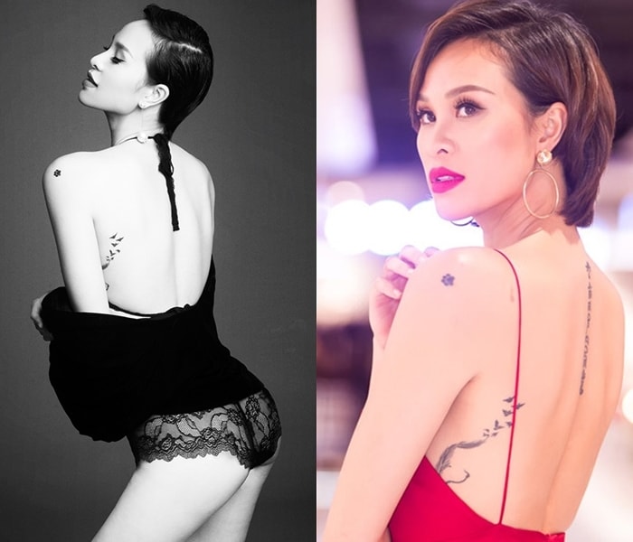 Sao Việt lộ hình xăm 'hiểm hóc' khi diện trang phục hở táo bạo