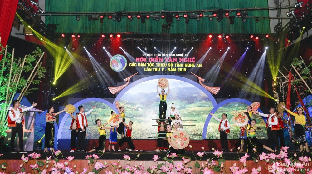 Một tiết mục tham gia Hội diễn của huyện Nghĩa Đàn. Ảnh tư liệu: Đình Tuân
