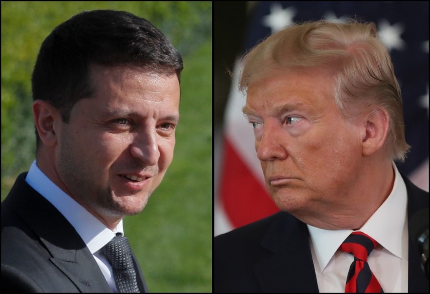 Cuộc điện đàm giữa Tổng thống Donald Trump (phải) và Tổng thống Ukraine Volodymyr Zelensky đang làm dậy sóng chính trường Mỹ. Ảnh: Los Angeles Times