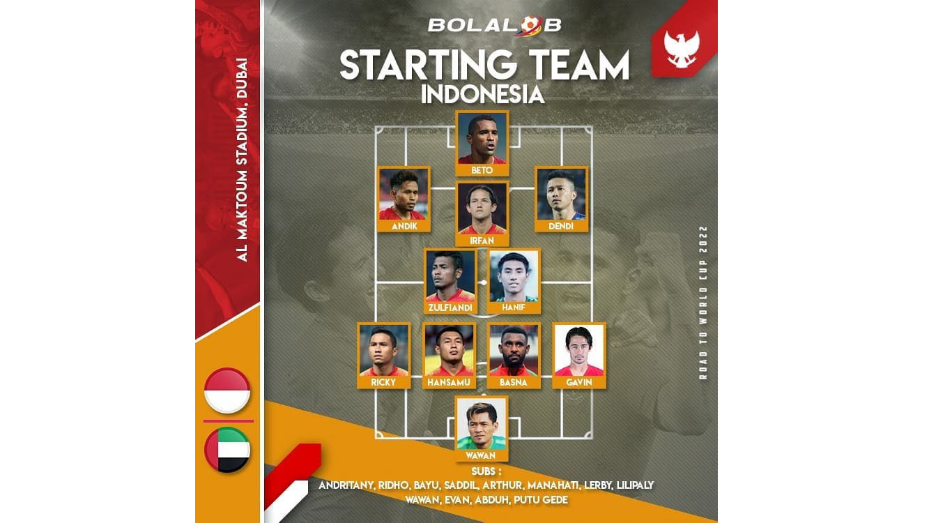 Đội hình của Indonesia trận Malaysia và UAE đã hình thành 4-2-3-1 với 2 tiền vệ trụ. Ảnh: PSSI