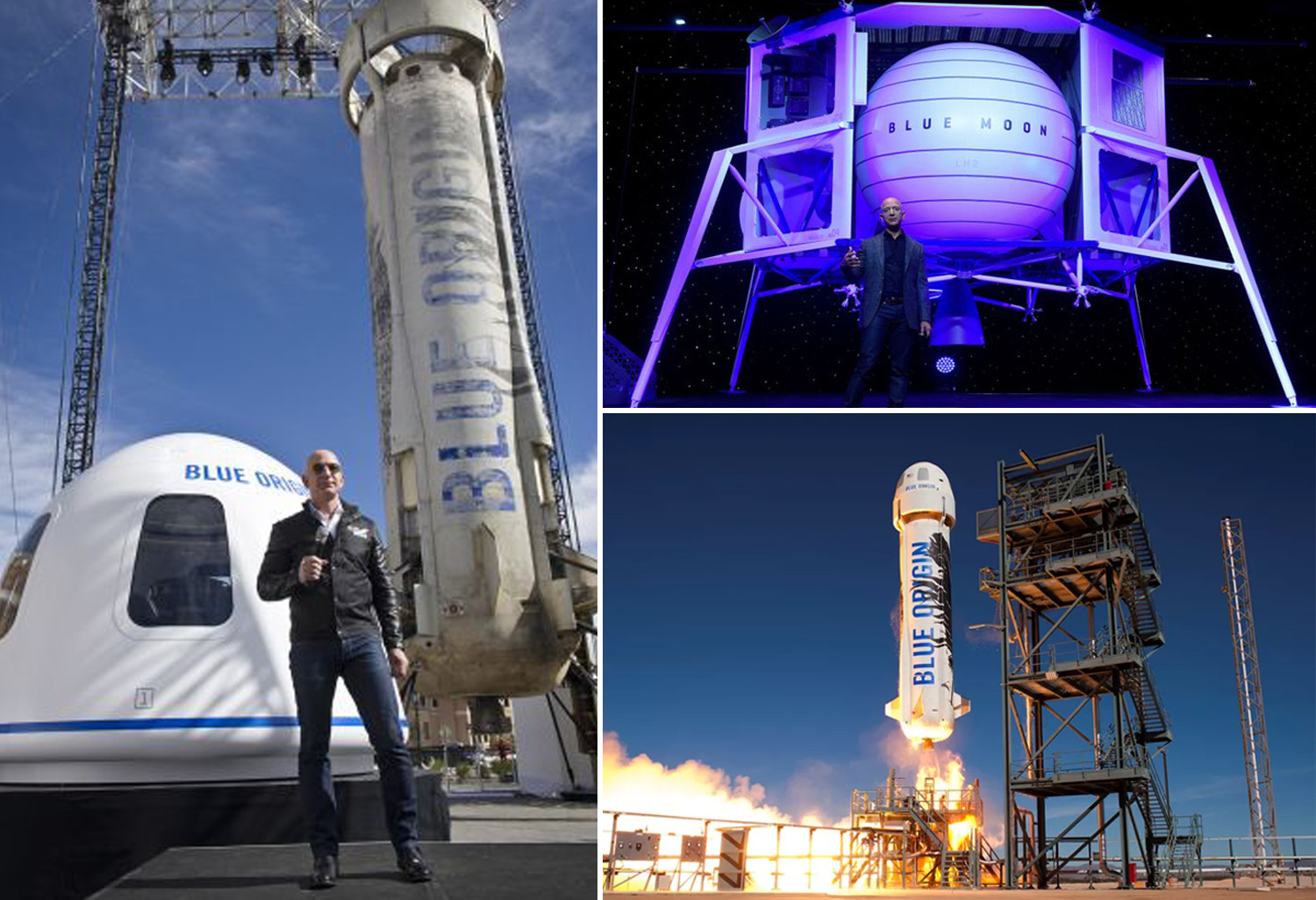 Tỷ phú Jeff Bezos chi hàng tỷ USD các dự án phát triển công nghệ hàng không vũ trụ thông qua Công ty Blue Origin. Ảnh: space.com