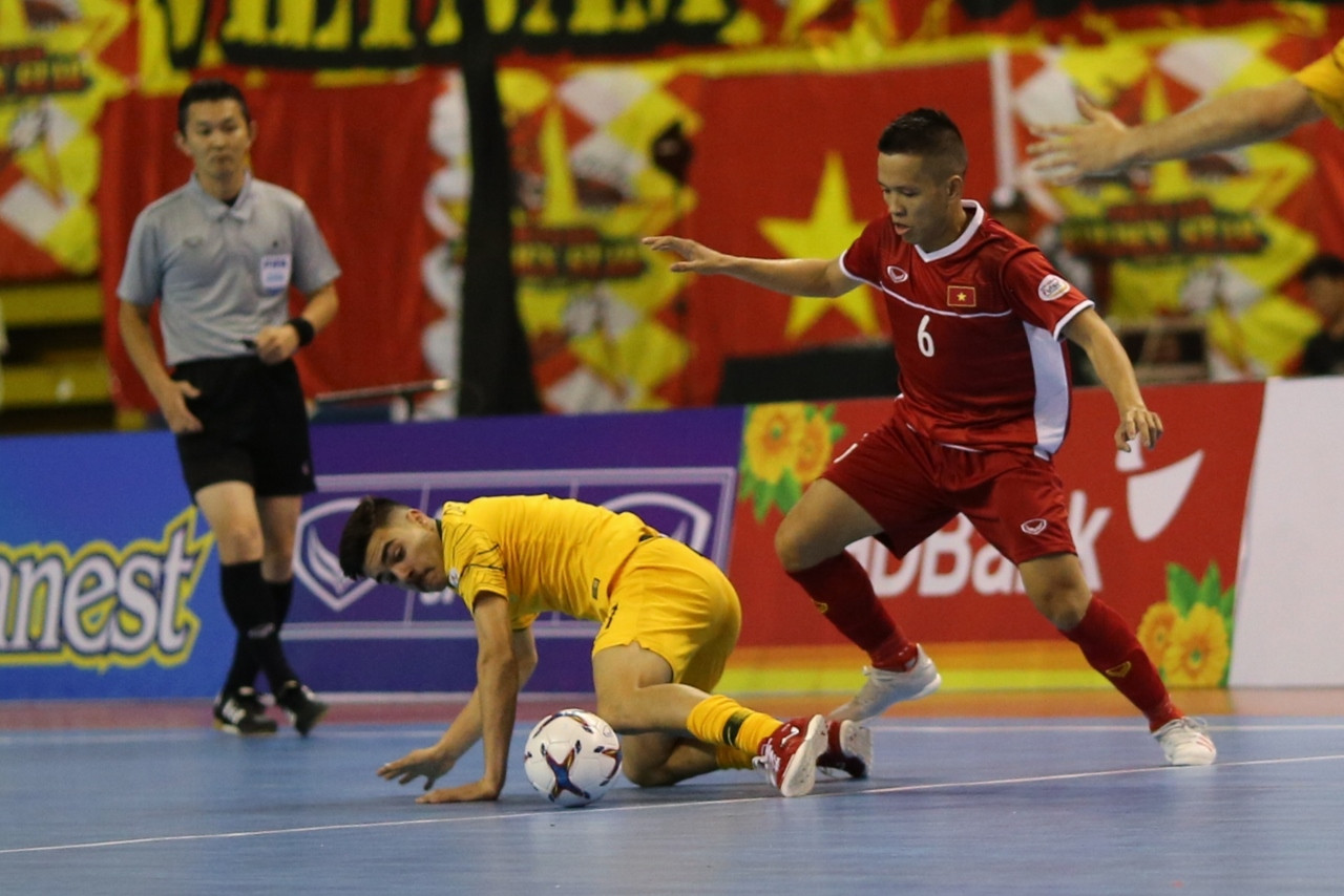 Tuyển futsal Việt Nam bất ngờ giành chiến thắng trước Australia. Ảnh: BTC