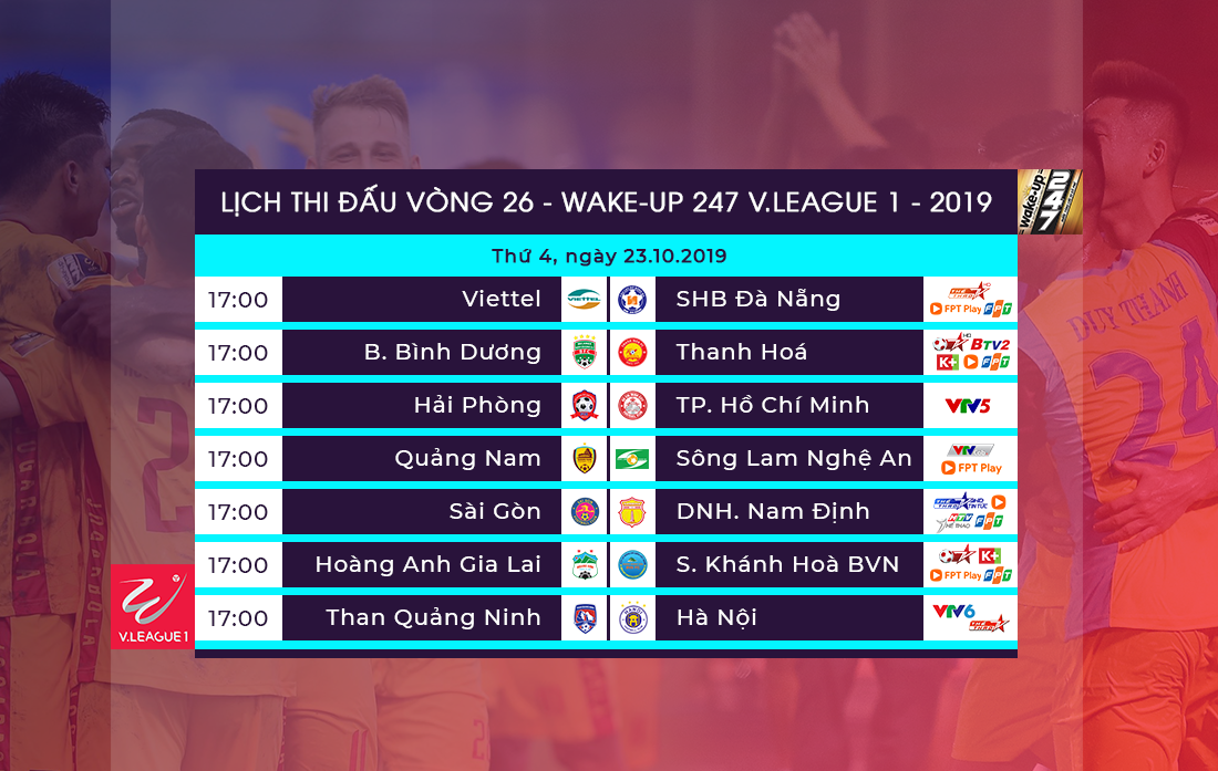 Lịch thi đấu vòng đấu cuối V.League. Ảnh: VPF