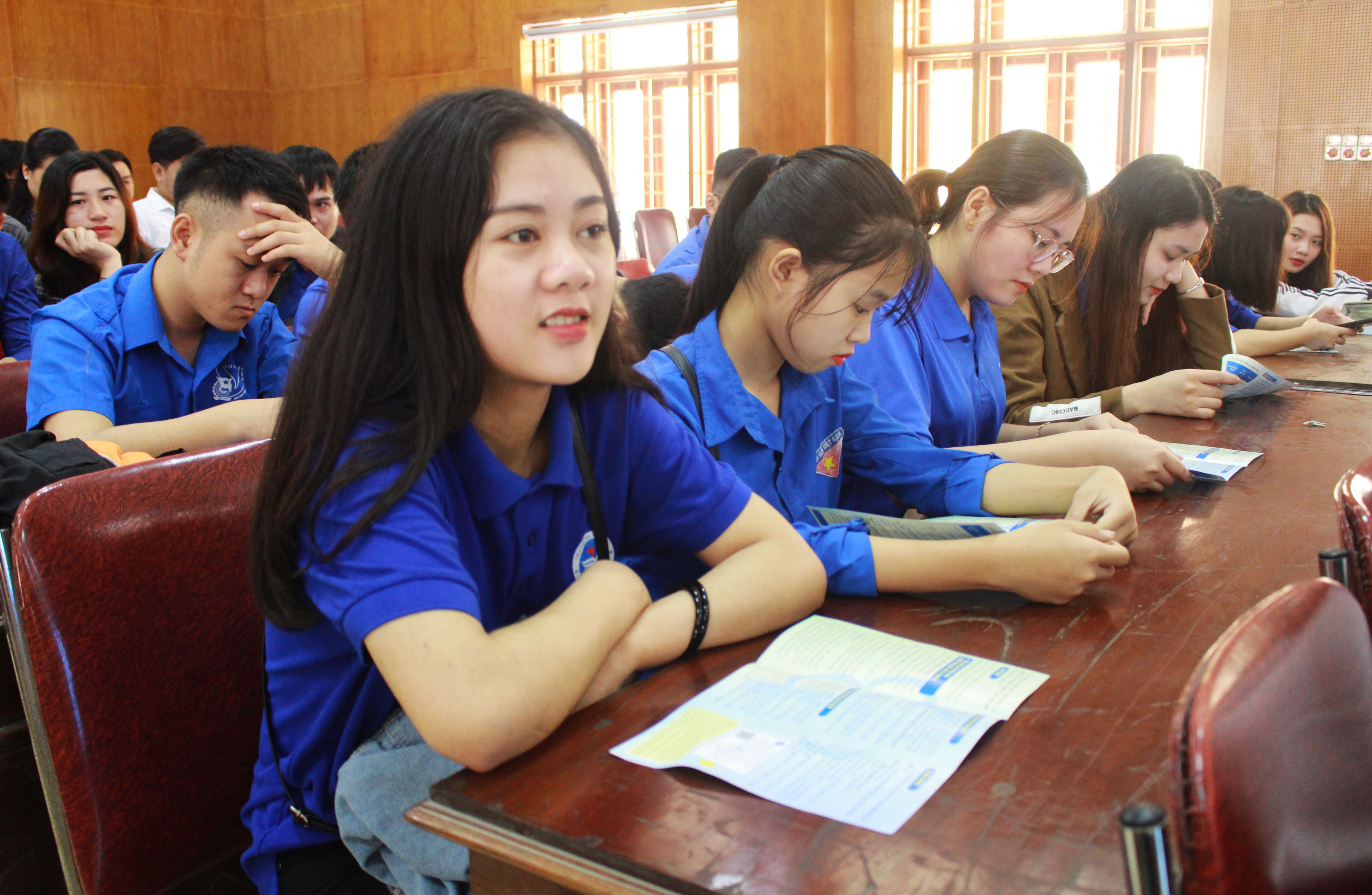  Các học viên được tuyên truyền, phổ biến chính sách, pháp luật về Bảo hiểm xã hội, Bảo hiểm y tế, Bảo hiểm tự nguyện. Ảnh: Phương Thúy