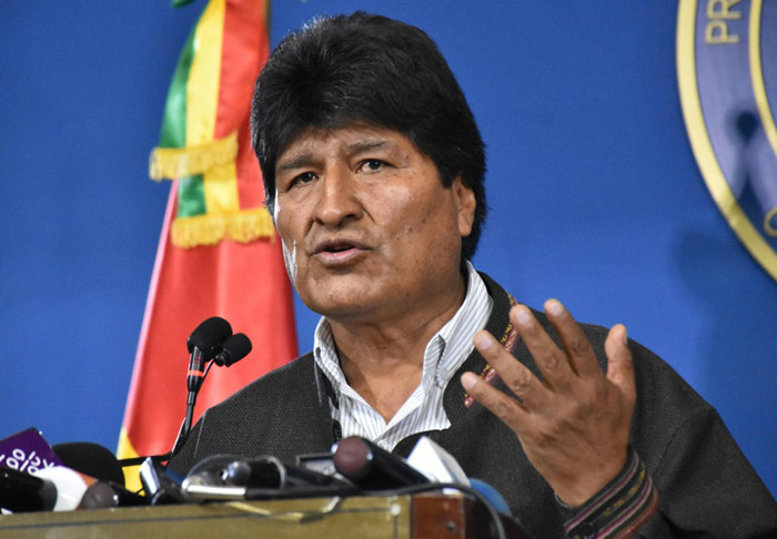 Tổng thống Bolivia Evo Morales tuyên bố từ chức hôm 10/11. Ảnh: AFP