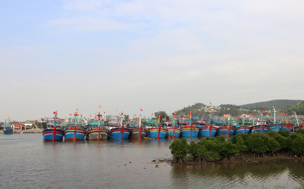 Với đội tàu đánh xa bờ toàn tỉnh lên tới 1.292 chiếc có chiều dài trên 15 m, nhiều tàu ở Nghệ An sẽ phải cạnh tranh để được cấp phép đánh bắt trong vùng đánh cá chung Vịnh Bắc bộ. Ảnh: Nguyễn Hải
