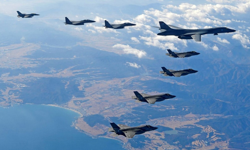 Không quân Mỹ - Hàn trong cuộc tập trận Vigilant Ace 2017. Ảnh: Reuters