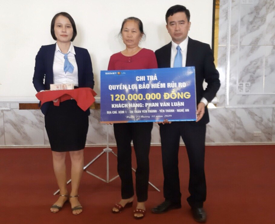Đại diện Bảo Việt Nhân thọ Bắc Nghệ An chỉ trả 120 triệu đồng cho một trường hợp khách hàng tại... Ảnh: Nguyễn Hải
