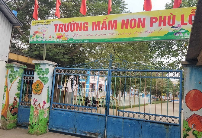 Trường Mầm non Phù Lỗ, huyện Sóc Sơn, Hà Nội - nơi xảy ra sự việc. Ảnh: Báo PNVN