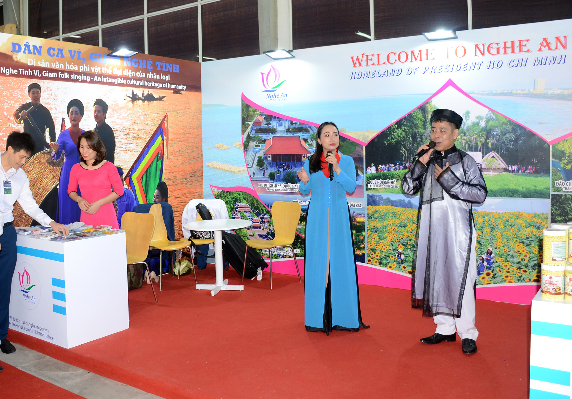 Gian hàng tỉnh Nghệ An tham gia Hội chợ Du lịch Quốc tế Cần Thơ năm 2019. Ảnh: Thành Chung
