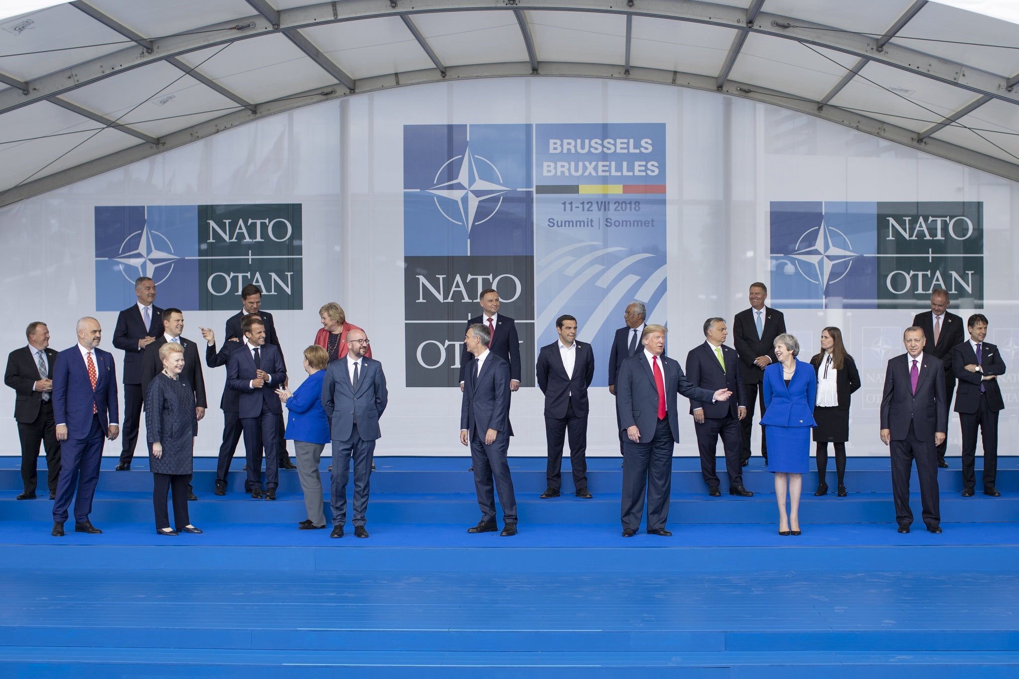 Các nhà lãnh đạo NATO dự Hội nghị thượng đỉnh năm 2018 tại Brussels, Bỉ. Ảnh: Getty