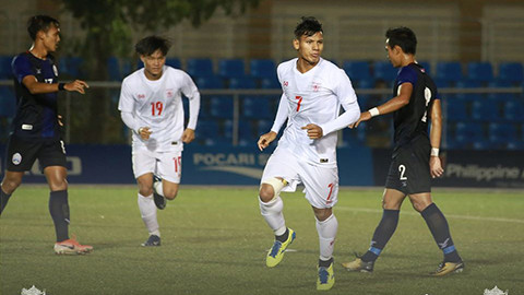 U22 Myanmar (áo trắng) đã giành vé vào bán kết