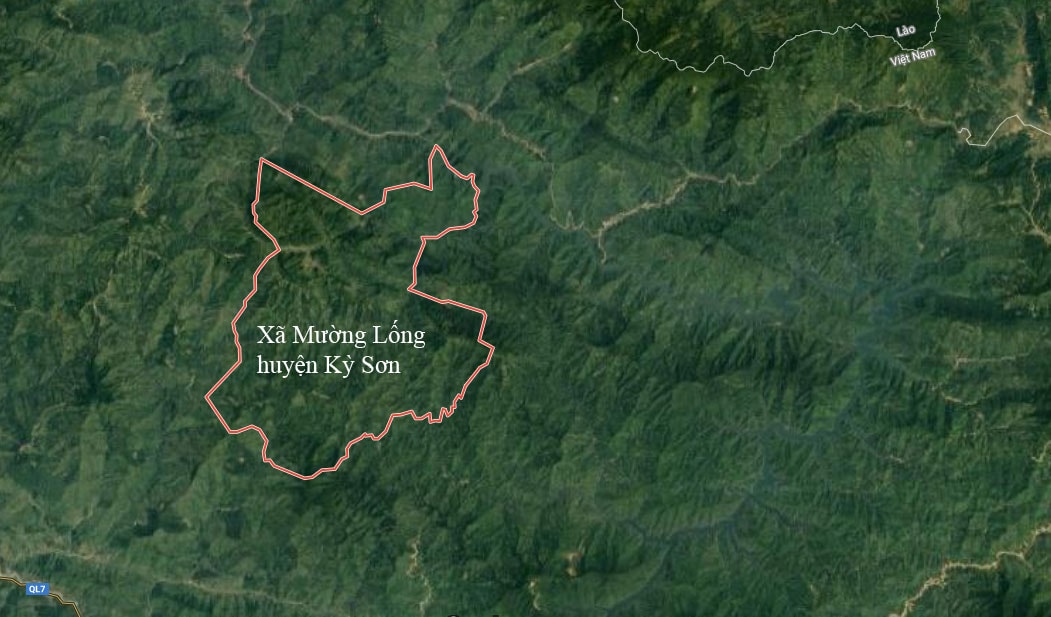 Bản đồ xã Mường Lống (huyện Kỳ Sơn). Ảnh: Google Maps