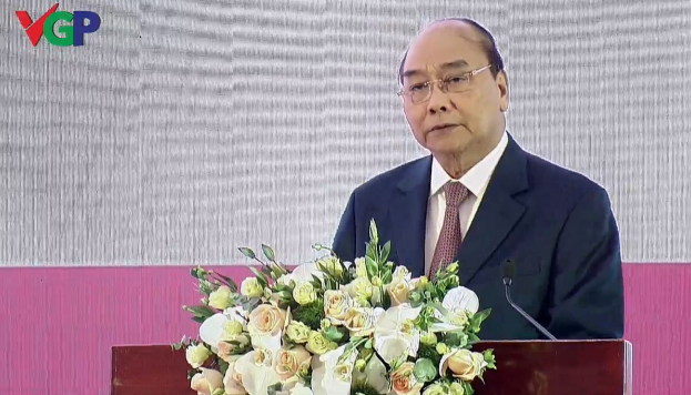Thủ tướng Nguyễn Xuân Phúc phát biểu tại hội nghị.biểu Ảnh: 