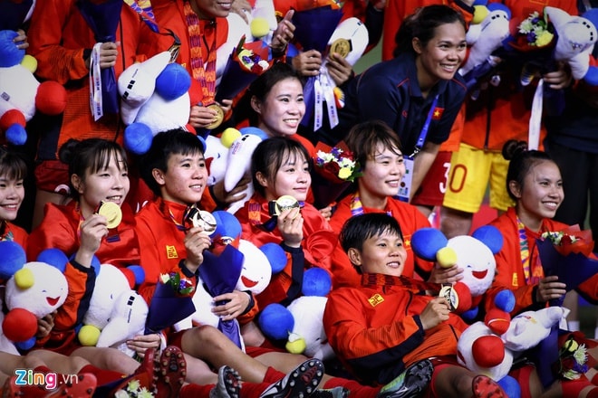 Tuyển nữ Việt Nam đã 6 lần vô địch SEA Games. Ảnh: Quang Thịnh.