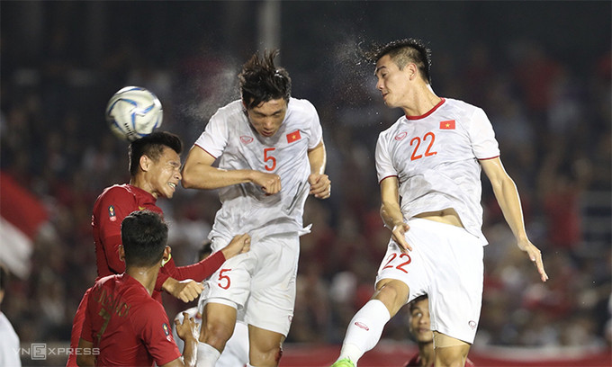 Văn Hậu ghi bàn mở tỷ số cho tuyển Việt Nam ở phút thứ 39 của trận đấu. Ảnh ĐĐ/vne