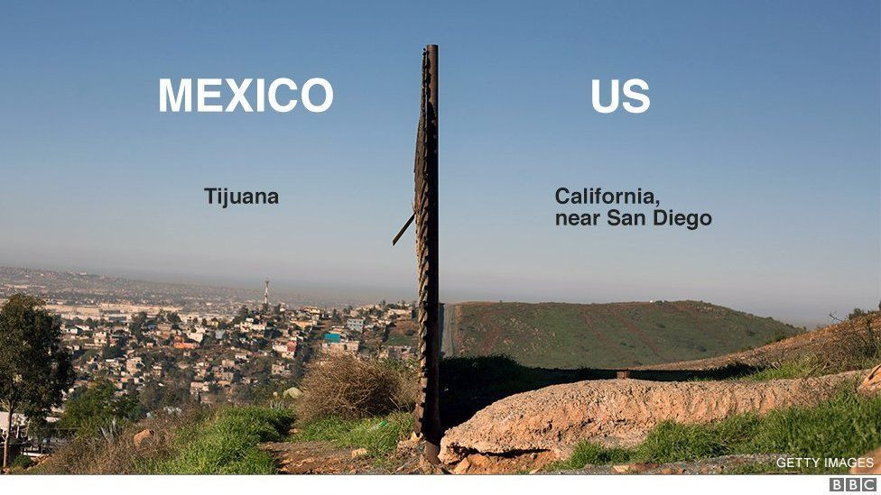 Bức tường biên giới Mỹ - Mexico: một trong những cam kết tranh cử của Tổng thống Donald Trump (Nguồn Getty)