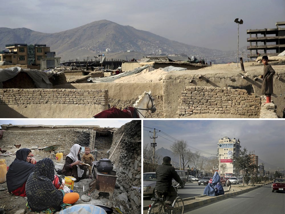 Một góc khu trại dành cho những người bị mất nhà cửa ngay tại Kabul, Afghanistan. Ảnh: AP