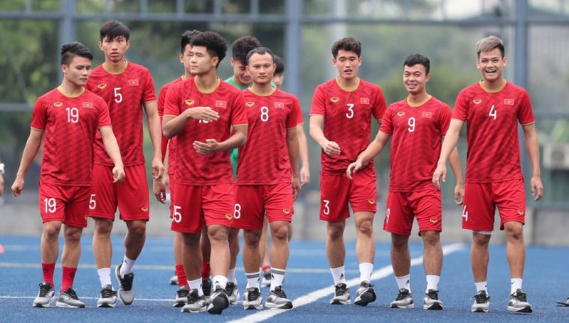 U23 Việt Nam đang tập huấn ở Hàn Quốc. Ảnh: VFF