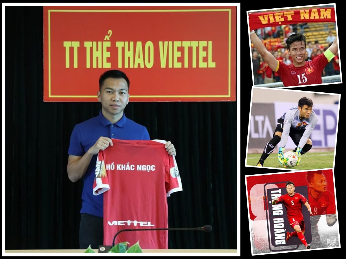 4 chàng “ngự lâm” xứ Nghệ sẽ là nòng cốt của Viettel tại V.League 2020. Ảnh AT.