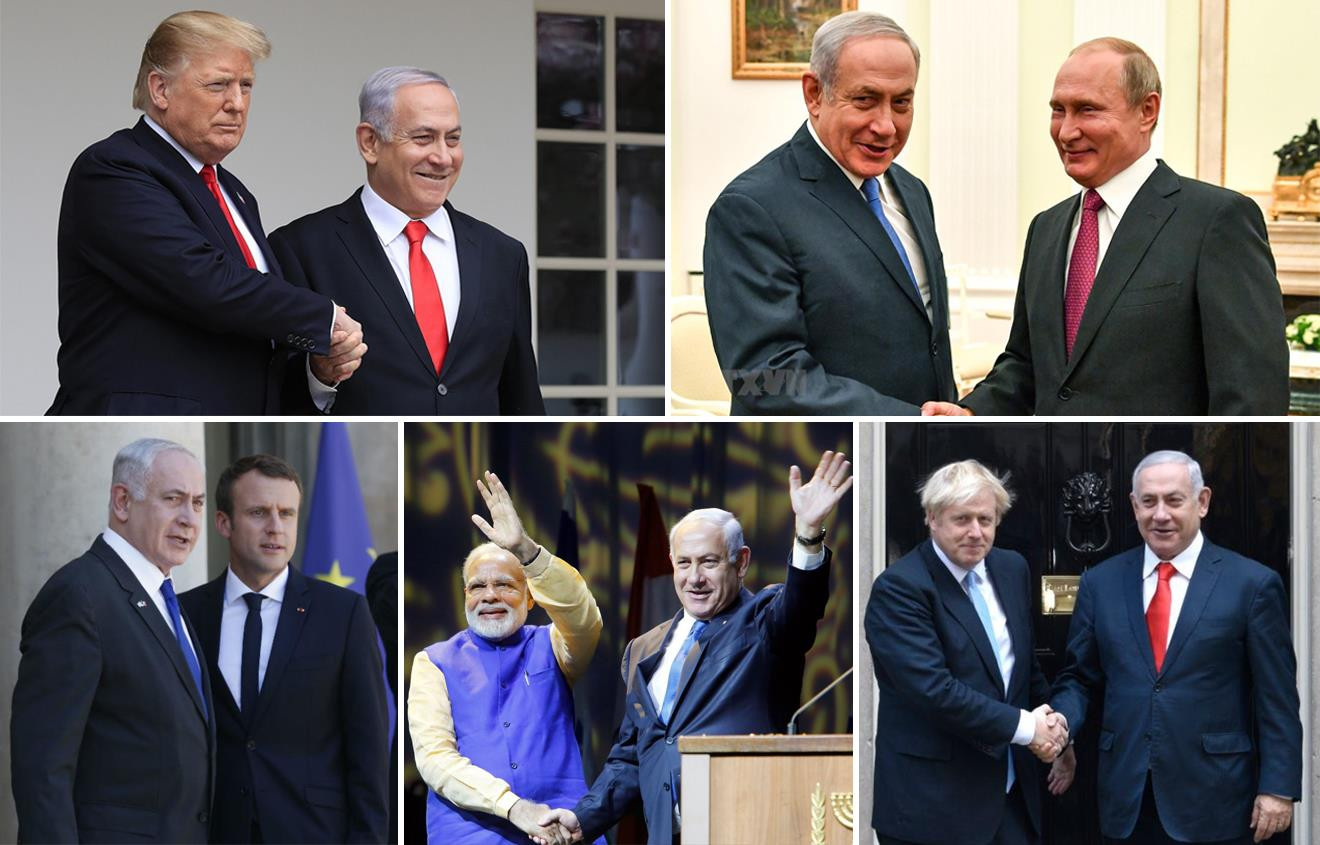 Thủ tướng Israel có mối quan hệ thân thiết cùng Tổng thống Mỹ Donald Trump, Tổng thống Nga Vladimir Putin và nhiều nhà lãnh đạo thế giới khác.