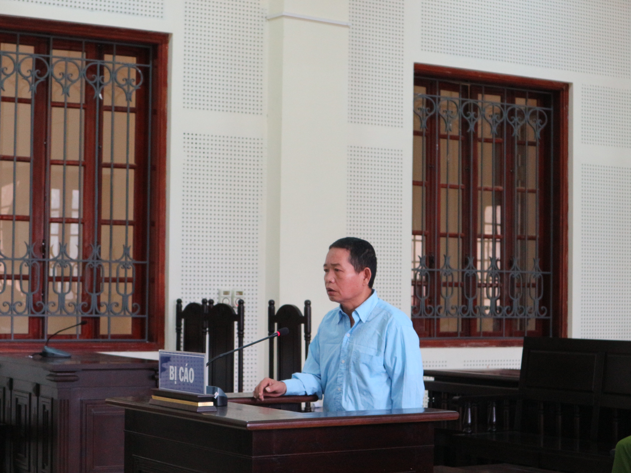 Bị cáo Lê Đình Trường tại phiên tòa. Ảnh: Trần Vũ